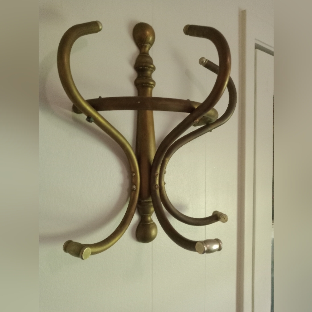 Brass coat hanger